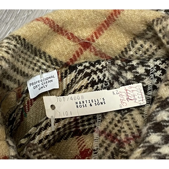 Cool Vtg 70’s NWT The Bird Cage Nova Check Plaid Wool Mod Cape Poncho Coat - Picture 10 of 15